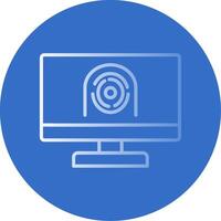 Security Computer Faceprint Flat Bubble Icon vector