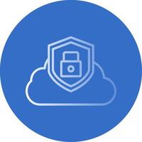 Cloud Security Flat Bubble Icon vector