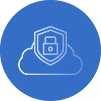 nube seguridad plano burbuja icono vector