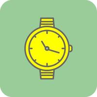 reloj lleno amarillo icono vector