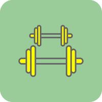 Dumbbell Filled Yellow Icon vector