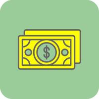 dinero lleno amarillo icono vector