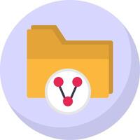 Folder Share Flat Bubble Icon vector