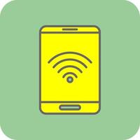 Wifi lleno amarillo icono vector