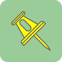 Pin Filled Yellow Icon vector