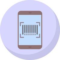 Barcode Scan Flat Bubble Icon vector