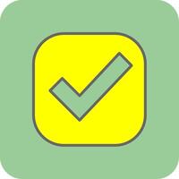 marca de verificación lleno amarillo icono vector