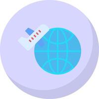 en todo el mundo Envío plano burbuja icono vector