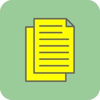 Document Filled Yellow Icon vector