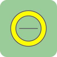 Minus Filled Yellow Icon vector