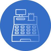 Cash Register Flat Bubble Icon vector