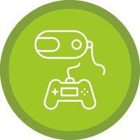 Vr Game Line Multi Circle Icon vector