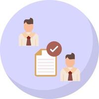 Conclusion Of Contract Flat Bubble Icon vector