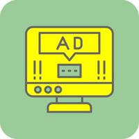 Ad Pop Up Glyph Gradient Corner Icon vector