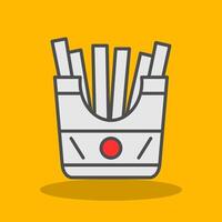 French Fries Filled Shadow Icon vector