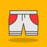 Swim Shorts Filled Shadow Icon vector