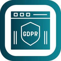 gdpr glifo degradado esquina icono vector