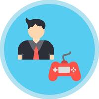 Gamer Flat Multi Circle Icon vector