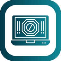 Ad Blocker Glyph Gradient Corner Icon vector