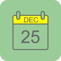 December Filled Yellow Icon vector