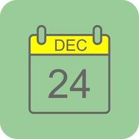 December Filled Yellow Icon vector