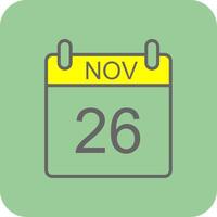 November Filled Yellow Icon vector