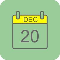 December Filled Yellow Icon vector