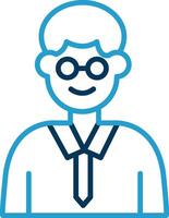 Professor Line Blue Two Color Icon vector