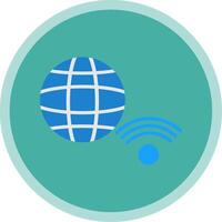 Internet Connection Flat Multi Circle Icon vector