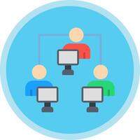 Network User Flat Multi Circle Icon vector