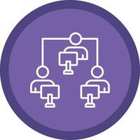 Network User Line Multi Circle Icon vector