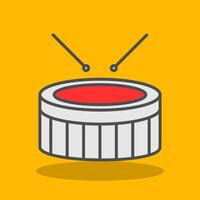 Snare Drum Filled Shadow Icon vector