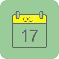 October Filled Yellow Icon vector