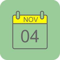 November Filled Yellow Icon vector