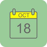 October Filled Yellow Icon vector