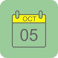 October Filled Yellow Icon vector