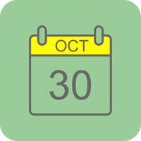 October Filled Yellow Icon vector