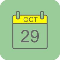 October Filled Yellow Icon vector