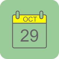 October Filled Yellow Icon vector