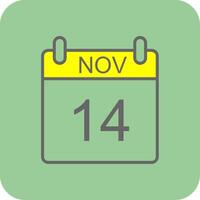 November Filled Yellow Icon vector