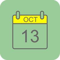 October Filled Yellow Icon vector