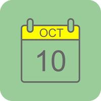 October Filled Yellow Icon vector