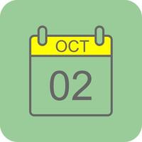 October Filled Yellow Icon vector