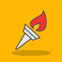 Olympic Flame Filled Shadow Icon vector