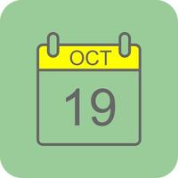 October Filled Yellow Icon vector