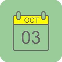 October Filled Yellow Icon vector