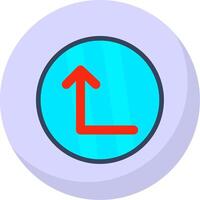 Turn Up Flat Bubble Icon vector