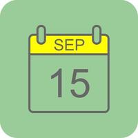 September Filled Yellow Icon vector