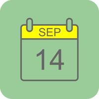 September Filled Yellow Icon vector