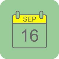 September Filled Yellow Icon vector